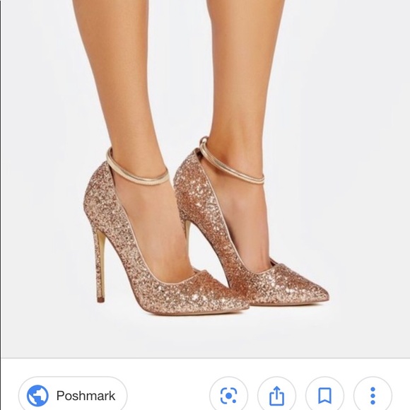 rose gold glitter pumps